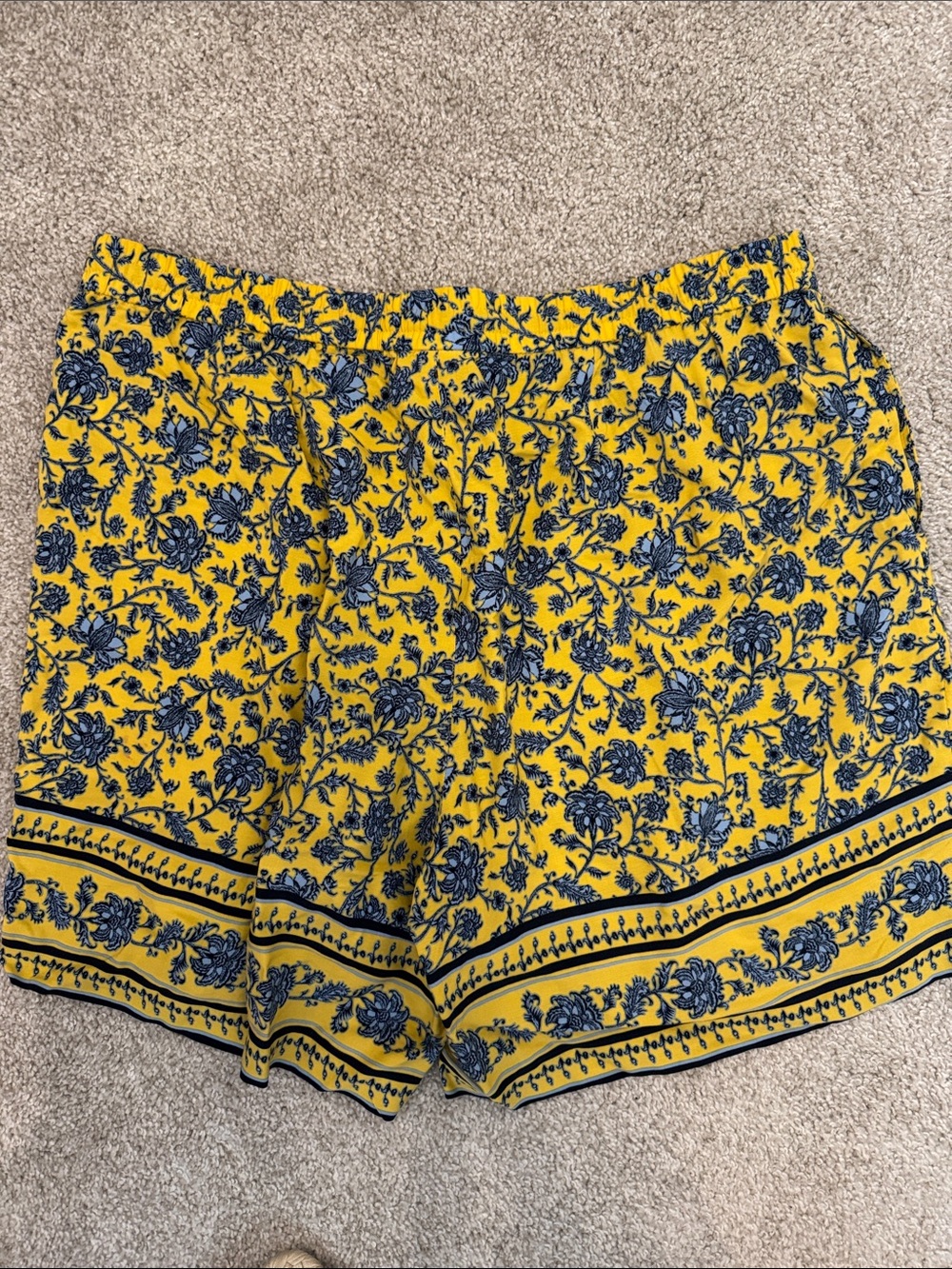 J. Jill Yellow Floral Shorts with Navy Tassel - Picture 6 of 6